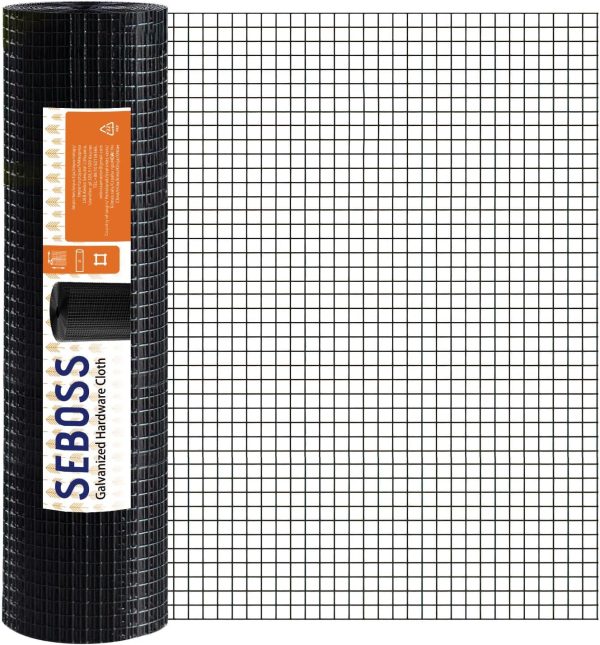 Seboss Black Hardware Cloth 1/4 inch 23 Gauge,